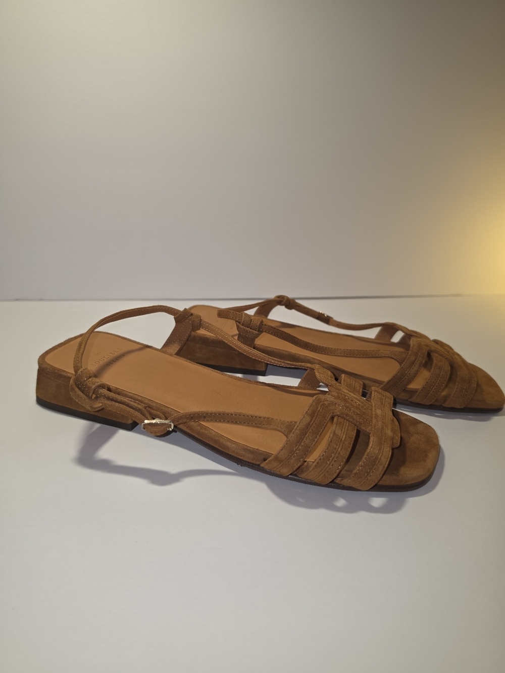 Sézane Josepha Caramel Suede Flat Sandals US 8 EU 39 - Picture 5 of 9